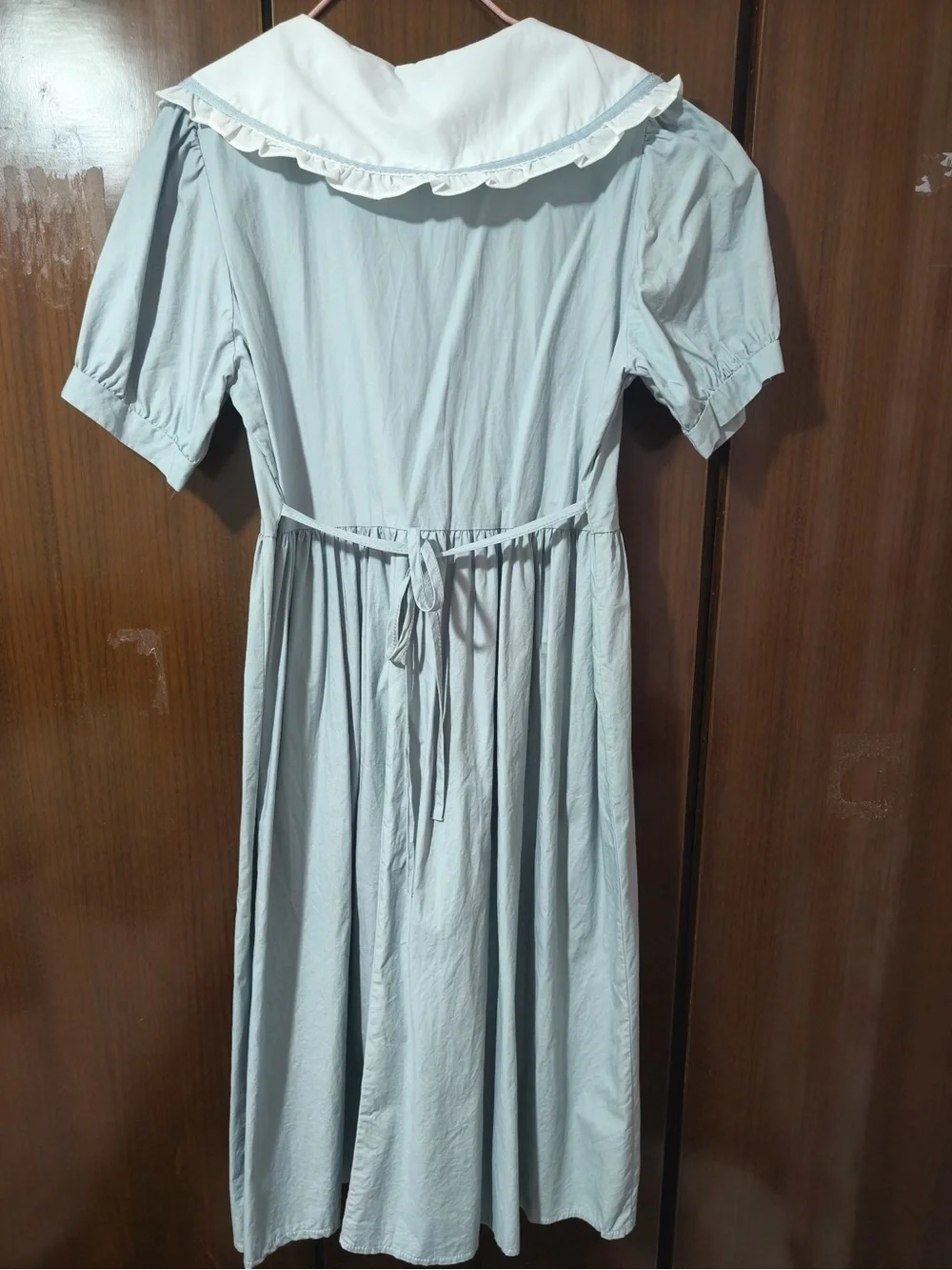 Girls Light Blue Dress with Peter Pan Collar